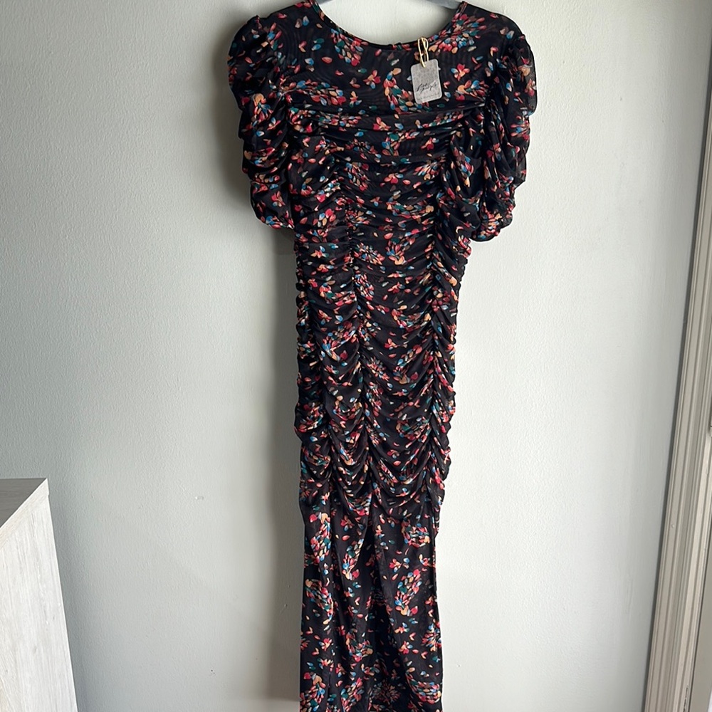Free People new with tag XS Floral Black Dress